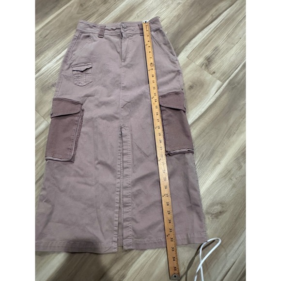 SO Cargo Midi maxi Skirt Dusty Mauve Utility Pocket Slit S chic streetwear u2 - Picture 3 of 7